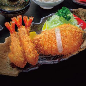 吉列深海大蝦伴豬扒定食 Deep-Fried Premium King Prawns and Pork Loin Set