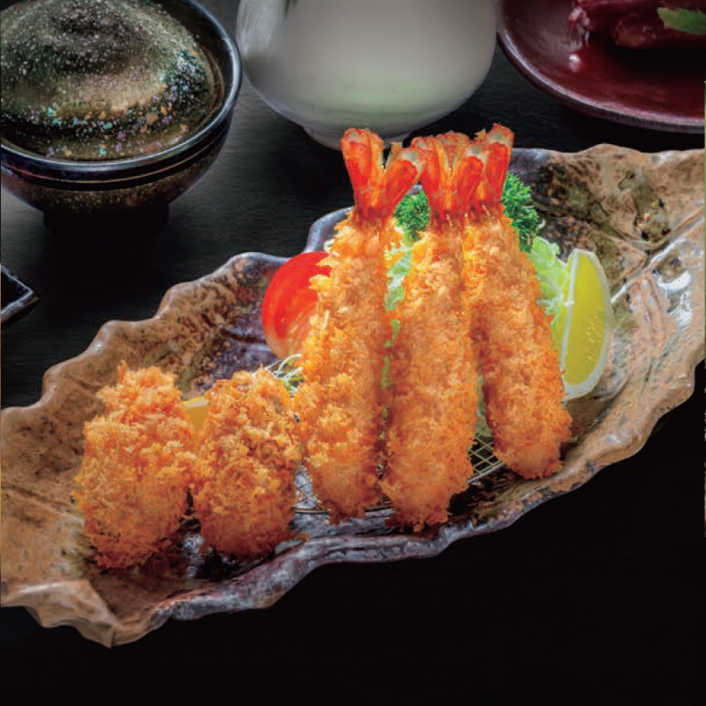 吉列深海大蝦伴廣島生蠔定食 Deep-Fried Premium King Prawns and Hiroshima Oysters Set