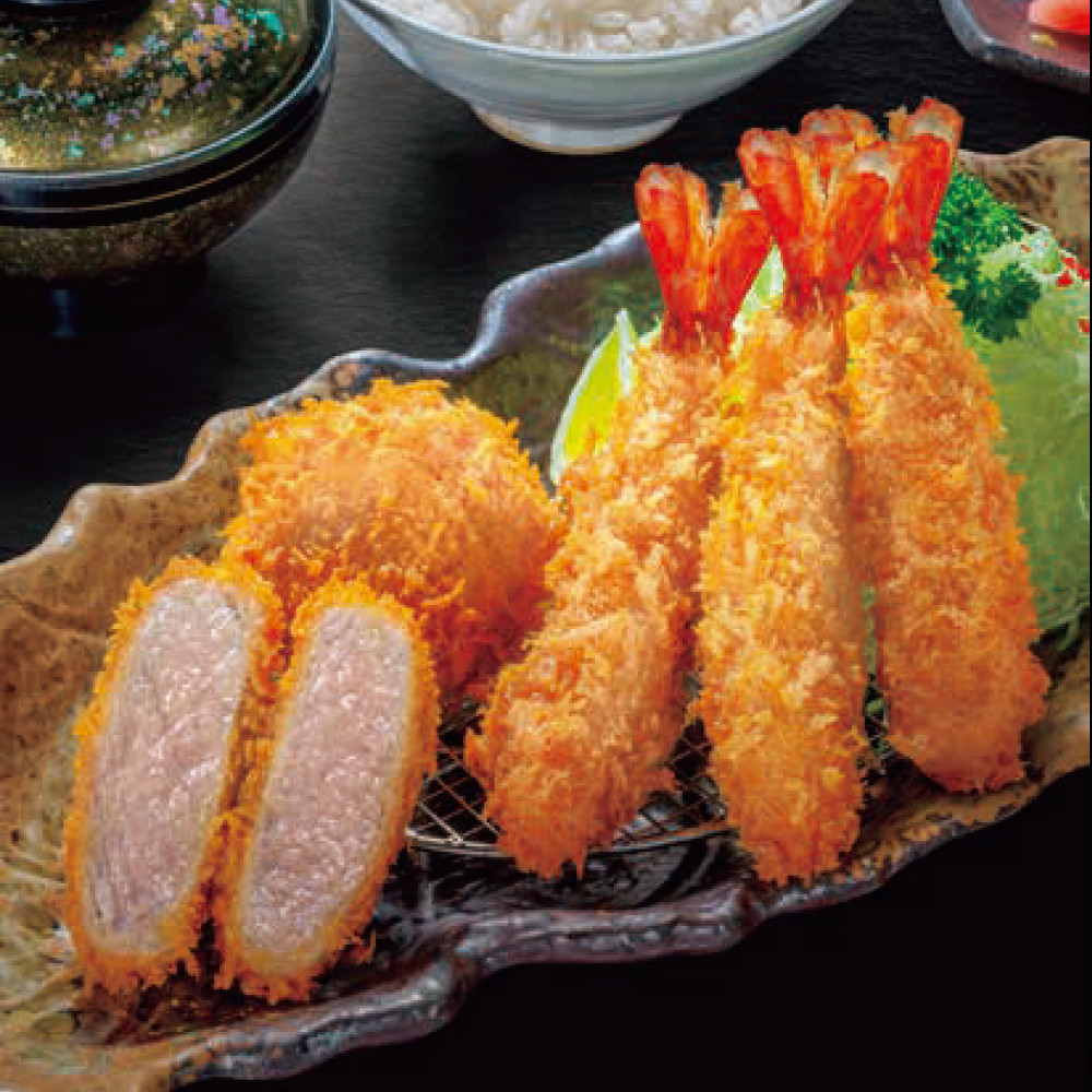 吉列深海大蝦伴豬柳定食 Deep-Fried Premium King Prawns and Pork Fillet Set
