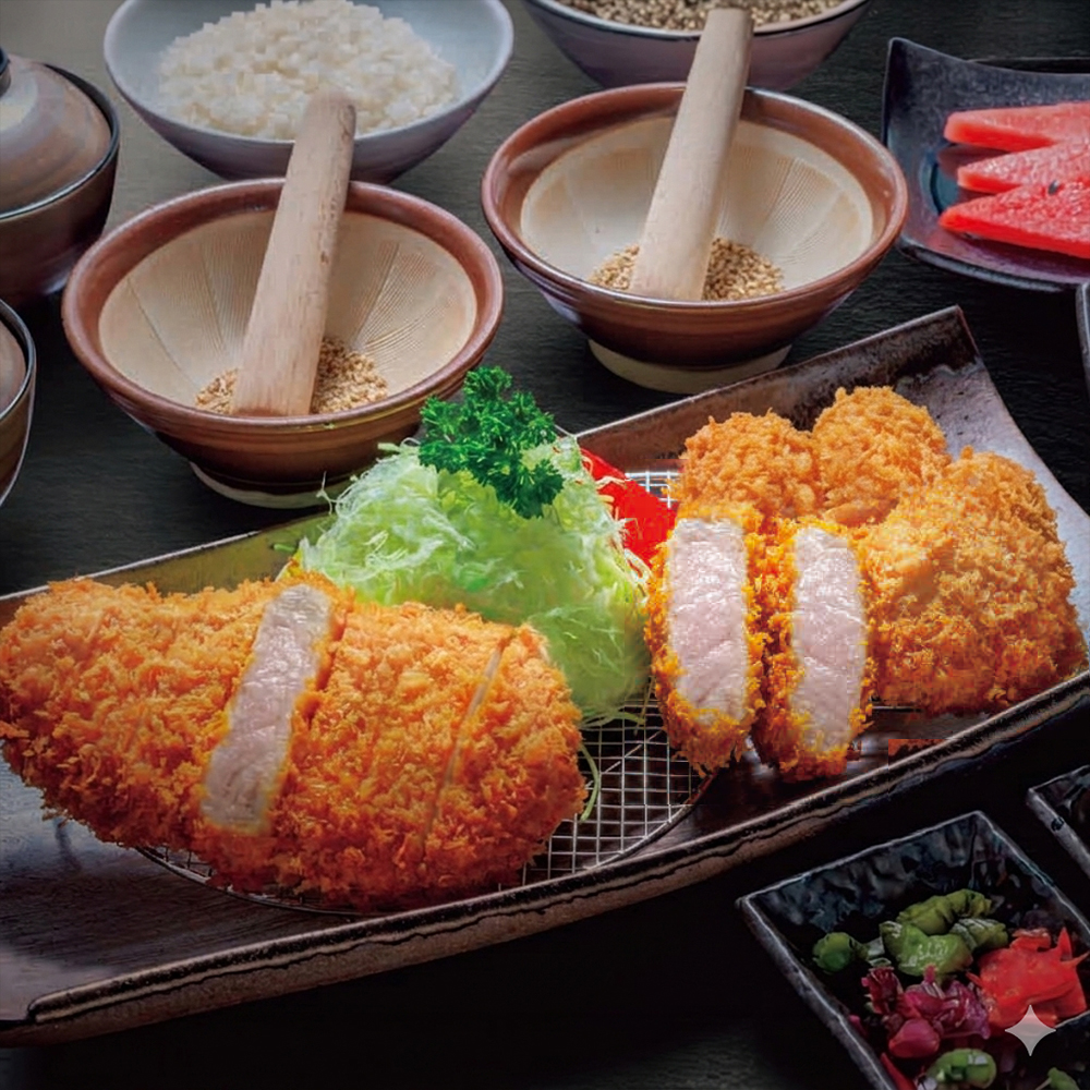 上級吉列豬扒、豬柳、廣島生蠔定食 (二人前)  Deep-Fried Premium Pork Loin and Fillet with Hiroshima Oysters Set for 2 persons